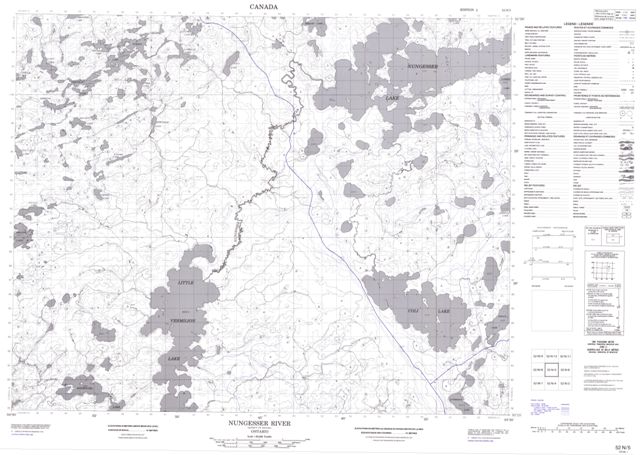 Nungesser River Topographic Paper Map 052N05 at 1:50,000 scale