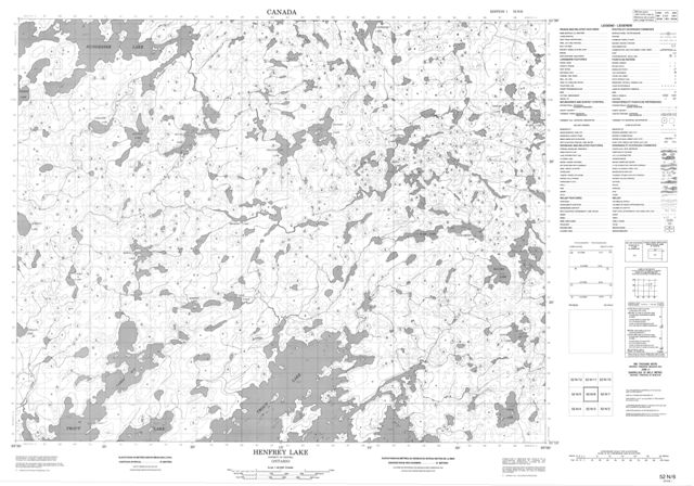 Henfrey Lake Topographic Paper Map 052N06 at 1:50,000 scale