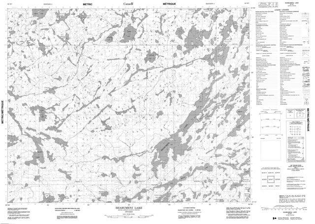 Shabumeni Lake Topographic Paper Map 052N07 at 1:50,000 scale