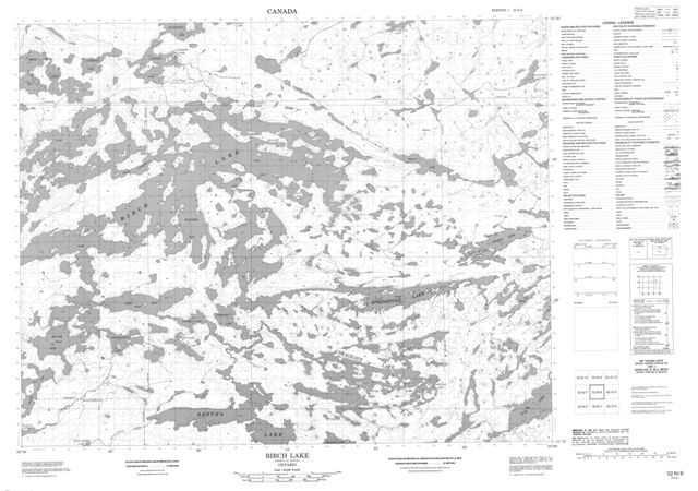 Birch Lake Topographic Paper Map 052N08 at 1:50,000 scale