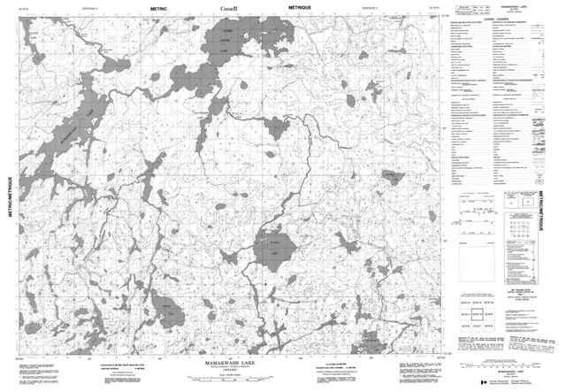 Mamakwash Lake Topographic Paper Map 052N10 at 1:50,000 scale