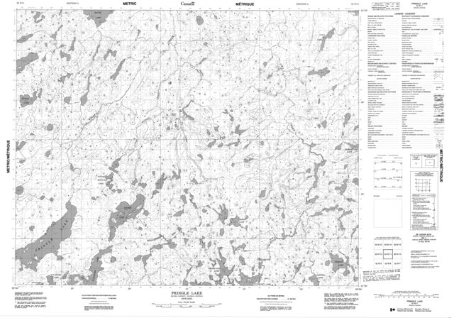 Pringle Lake Topographic Paper Map 052N11 at 1:50,000 scale