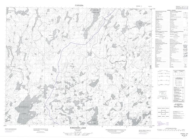 Kirkness Lake Topographic Paper Map 052N12 at 1:50,000 scale