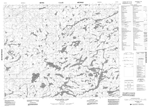 Wigwasikak Lake Topographic Paper Map 052N16 at 1:50,000 scale