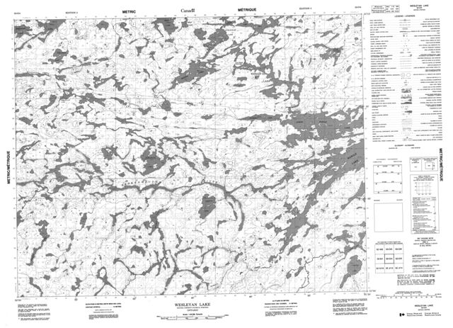 Wesleyan Lake Topographic Paper Map 052O04 at 1:50,000 scale