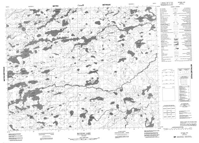 Mcvicar Lake Topographic Paper Map 052O11 at 1:50,000 scale