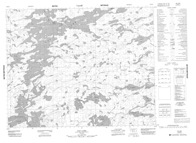 Cat Lake Topographic Paper Map 052O12 at 1:50,000 scale