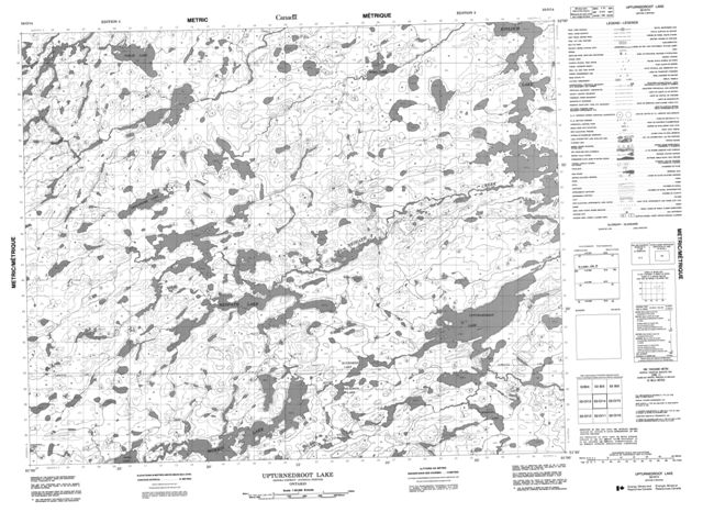 Upturnedroot Lake Topographic Paper Map 052O14 at 1:50,000 scale