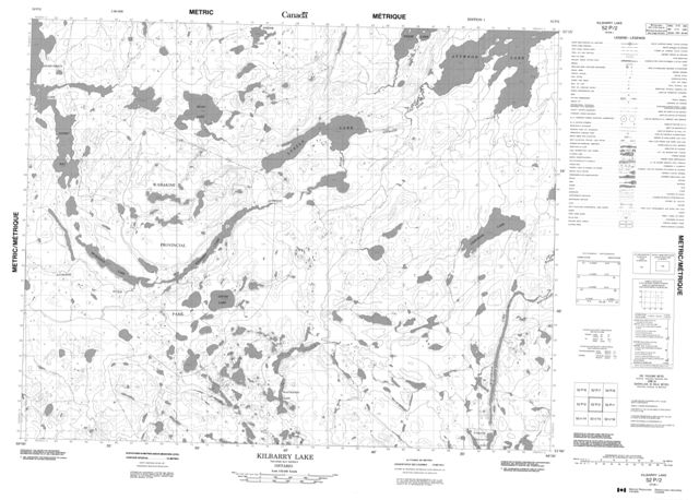 Kilbarry Lake Topographic Paper Map 052P02 at 1:50,000 scale