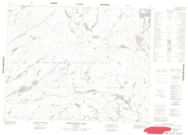 Greenmantle Lake Topographic Paper Map 052P03 at 1:50,000 scale