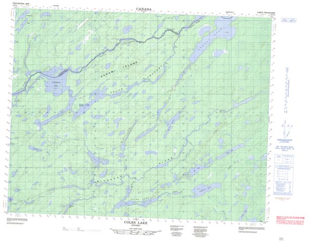 Coles Lake Topographic Paper Map 052P04 at 1:50,000 scale