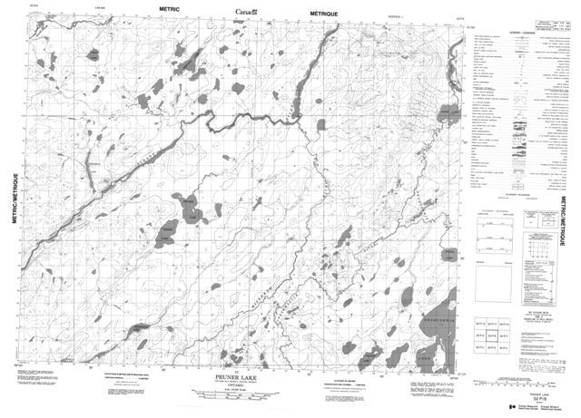 Pruner Lake Topographic Paper Map 052P06 at 1:50,000 scale