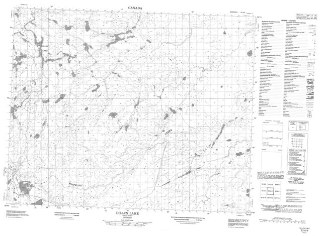 Dillen Lake Topographic Paper Map 053A04 at 1:50,000 scale