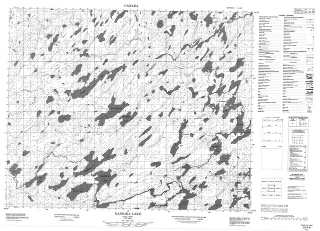 Nankika Lake Topographic Paper Map 053A08 at 1:50,000 scale
