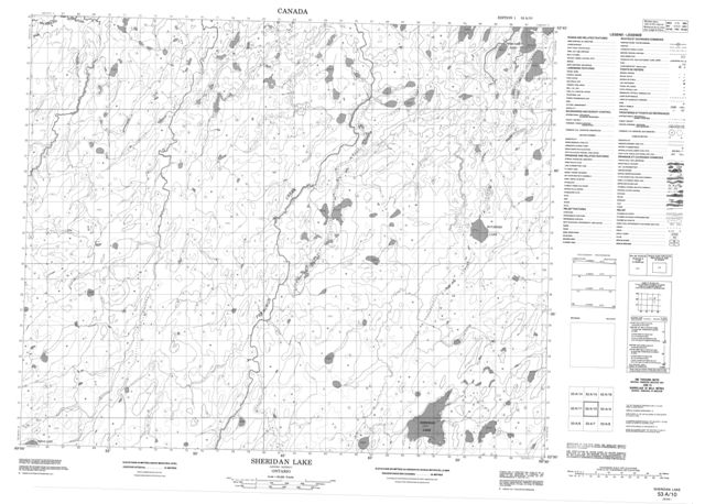 Sheridan Lake Topographic Paper Map 053A10 at 1:50,000 scale