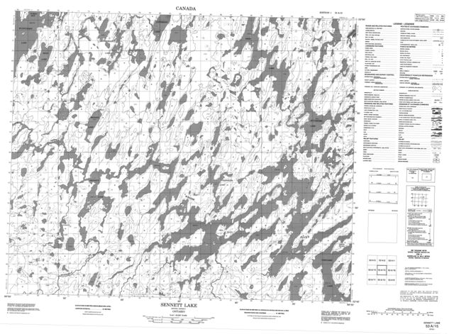 Sennett Lake Topographic Paper Map 053A15 at 1:50,000 scale