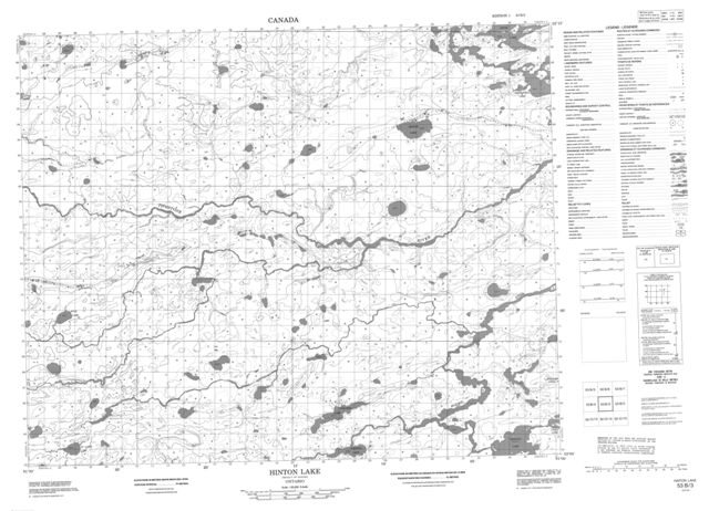 Hinton Lake Topographic Paper Map 053B03 at 1:50,000 scale