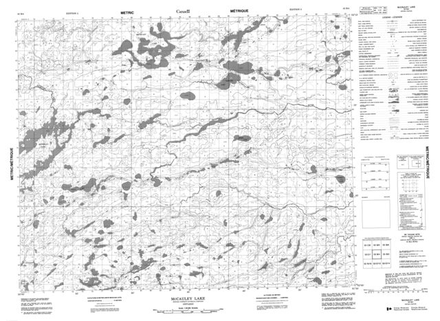 Mccauley Lake Topographic Paper Map 053B04 at 1:50,000 scale