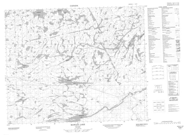 Mawley Lake Topographic Paper Map 053B07 at 1:50,000 scale