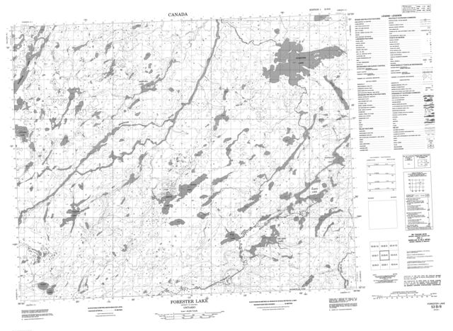 Forester Lake Topographic Paper Map 053B08 at 1:50,000 scale
