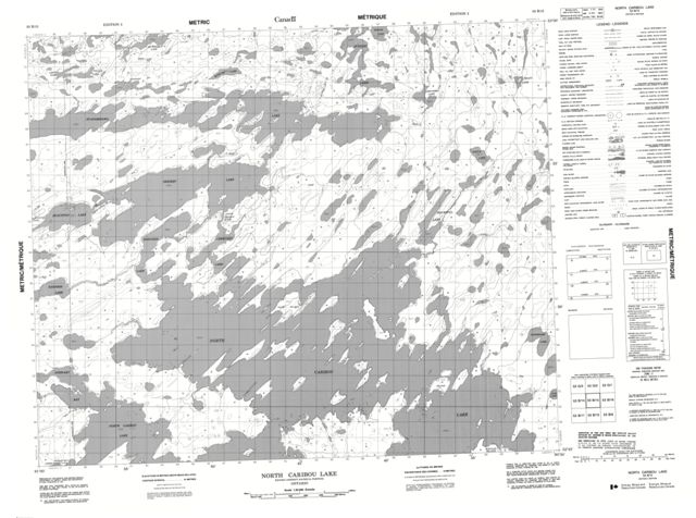 North Caribou Lake Topographic Paper Map 053B15 at 1:50,000 scale
