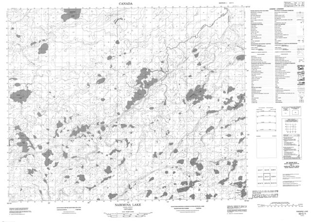 Nabimina Lake Topographic Paper Map 053C01 at 1:50,000 scale