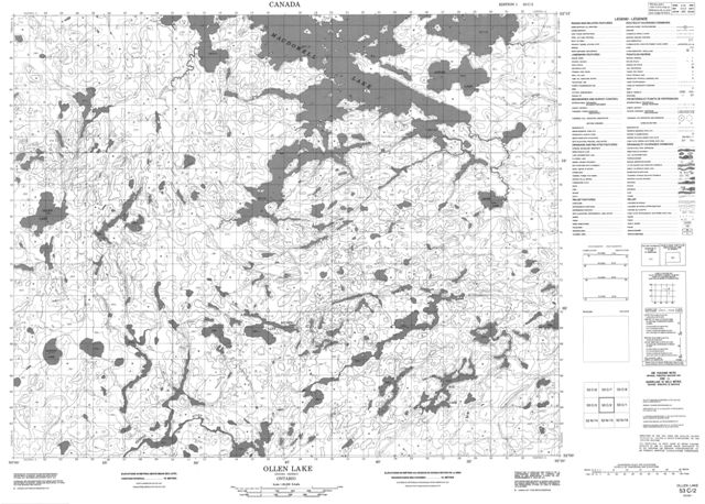 Ollen Lake Topographic Paper Map 053C02 at 1:50,000 scale