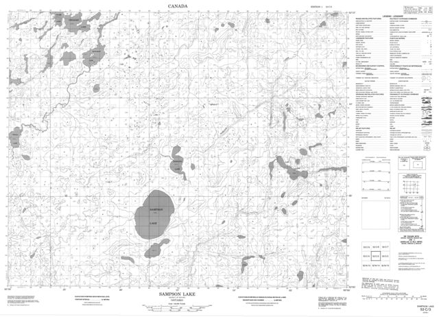 Sampson Lake Topographic Paper Map 053C03 at 1:50,000 scale