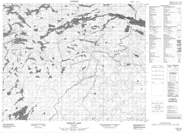 Margot Lake Topographic Paper Map 053C06 at 1:50,000 scale