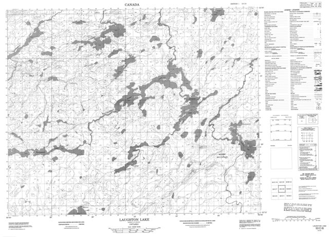 Laughton Lake Topographic Paper Map 053C08 at 1:50,000 scale