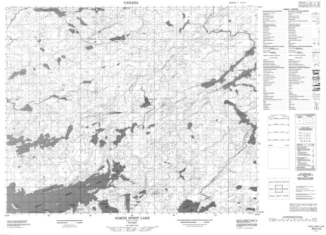 North Spirit Lake Topographic Paper Map 053C10 at 1:50,000 scale