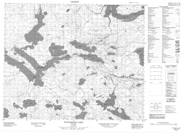 Favourable Lake Topographic Paper Map 053C13 at 1:50,000 scale