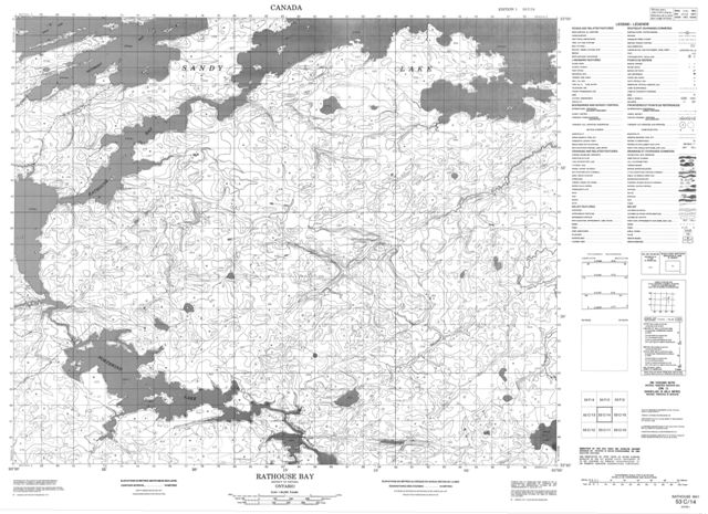 Rathouse Bay Topographic Paper Map 053C14 at 1:50,000 scale