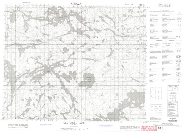 Old Shoes Lake Topographic Paper Map 053D01 at 1:50,000 scale