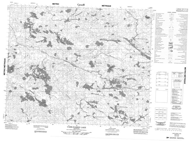 Carr-Harris Lake Topographic Paper Map 053D05 at 1:50,000 scale