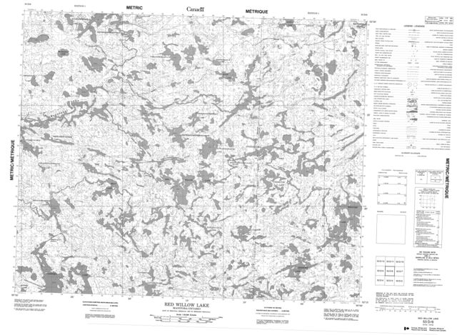 Red Willow Lake Topographic Paper Map 053D06 at 1:50,000 scale