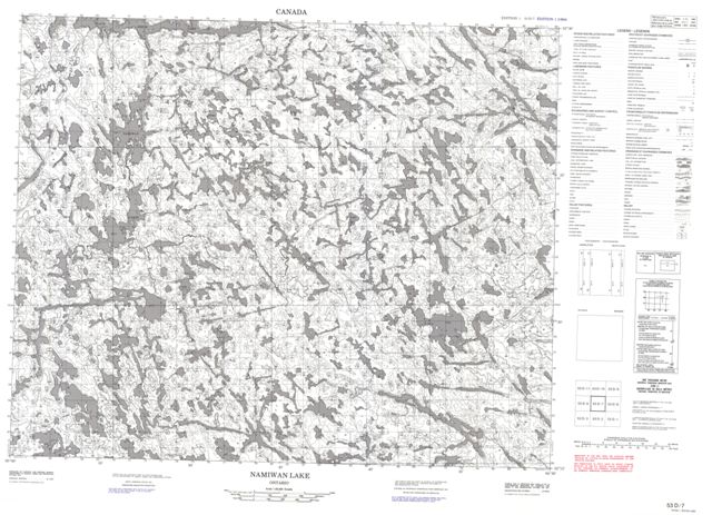 Namiwan Lake Topographic Paper Map 053D07 at 1:50,000 scale