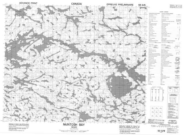 Mcintosh Bay Topographic Paper Map 053D09 at 1:50,000 scale