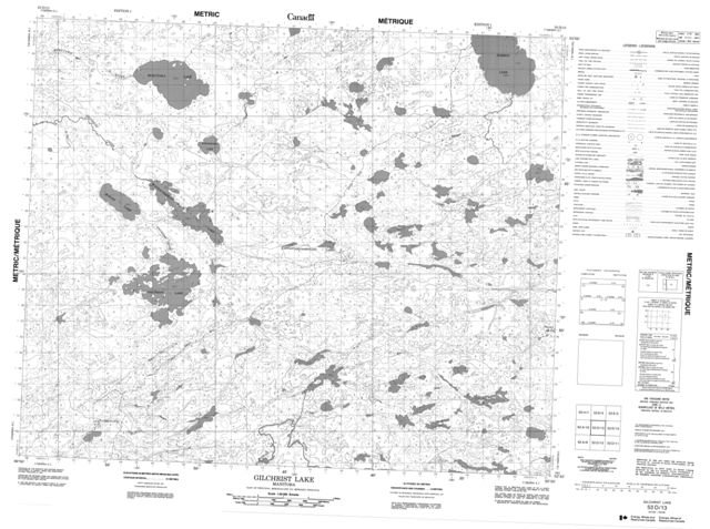 Gilchrist Lake Topographic Paper Map 053D13 at 1:50,000 scale