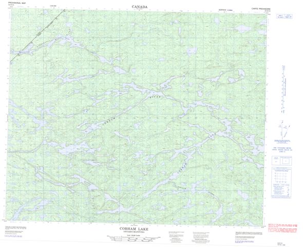 Cobham Lake Topographic Paper Map 053D15 at 1:50,000 scale