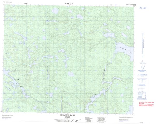 Borland Lake Topographic Paper Map 053D16 at 1:50,000 scale