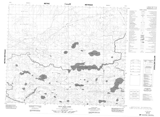 Lily Pad Lake Topographic Paper Map 053E03 at 1:50,000 scale