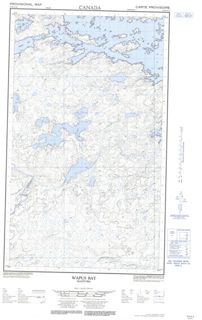 Wapus Bay Topographic Paper Map 053E10E at 1:50,000 scale