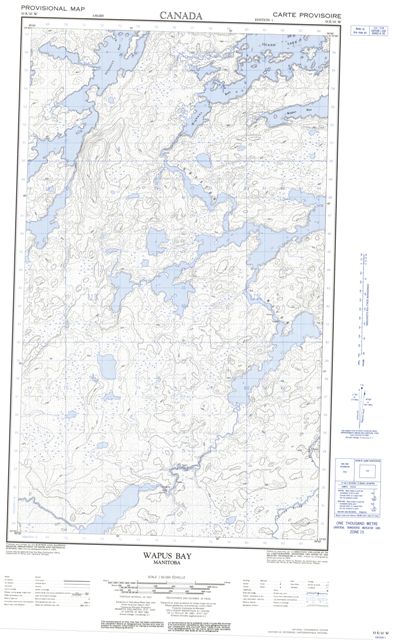 Wapus Bay Topographic Paper Map 053E10W at 1:50,000 scale