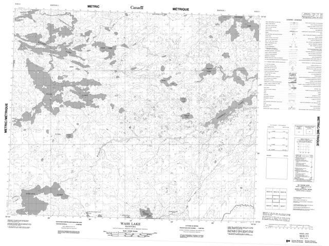 Wass Lake Topographic Paper Map 053E11 at 1:50,000 scale