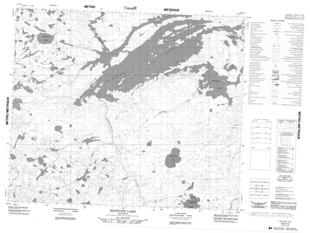 Bigstone Lake Topographic Paper Map 053E12 at 1:50,000 scale