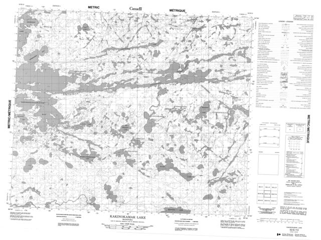 Kakinokamak Lake Topographic Paper Map 053E13 at 1:50,000 scale
