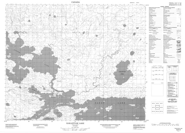 Kakapitam Lake Topographic Paper Map 053F03 at 1:50,000 scale
