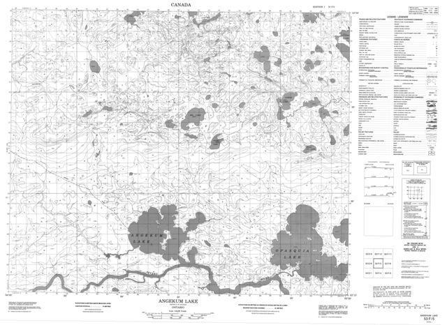 Angekum Lake Topographic Paper Map 053F05 at 1:50,000 scale