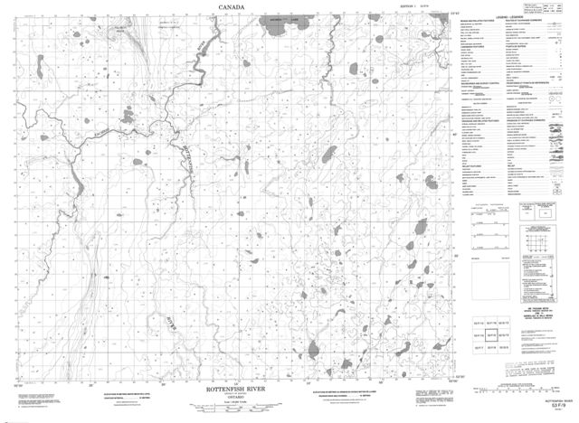 Rottenfish River Topographic Paper Map 053F09 at 1:50,000 scale